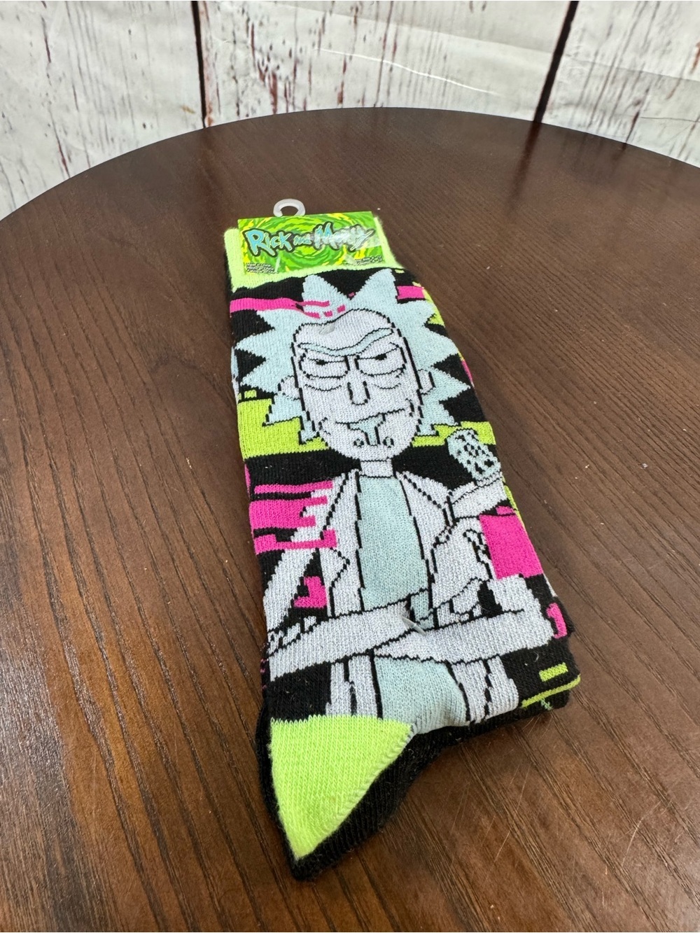 Neon Character Crew Socks - Green/Pink/Black
